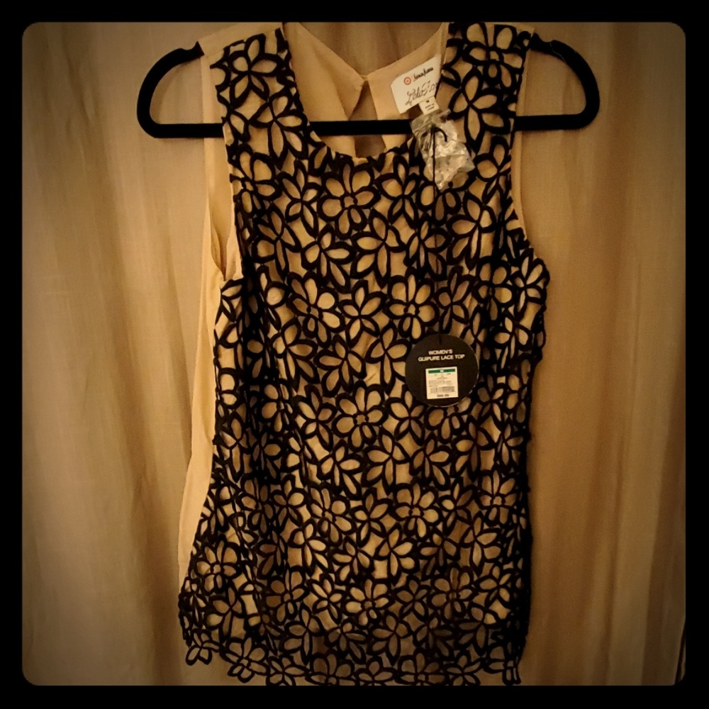 Zela Rose New black lace camisole top